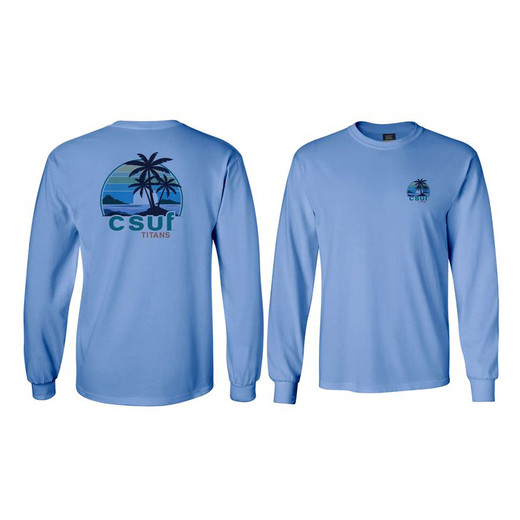 MV Sport CSUF Palm Tree Classic Long Sleeve Tee - Blue